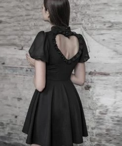 Punk Rave Heart Mosaic Dress Black