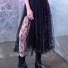 Punk Rave Butterfly Gauze Chiffon Skirt Black New In