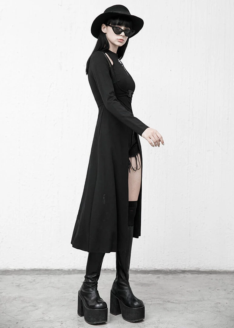 Punk Rave Rose Rebel Top Dress Black New In