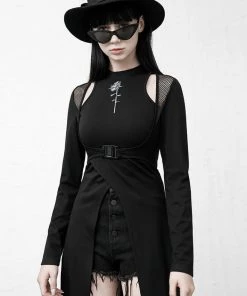 Punk Rave Rose Rebel Top Dress Black New In