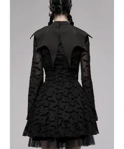Punk Rave Bat Capelet Black