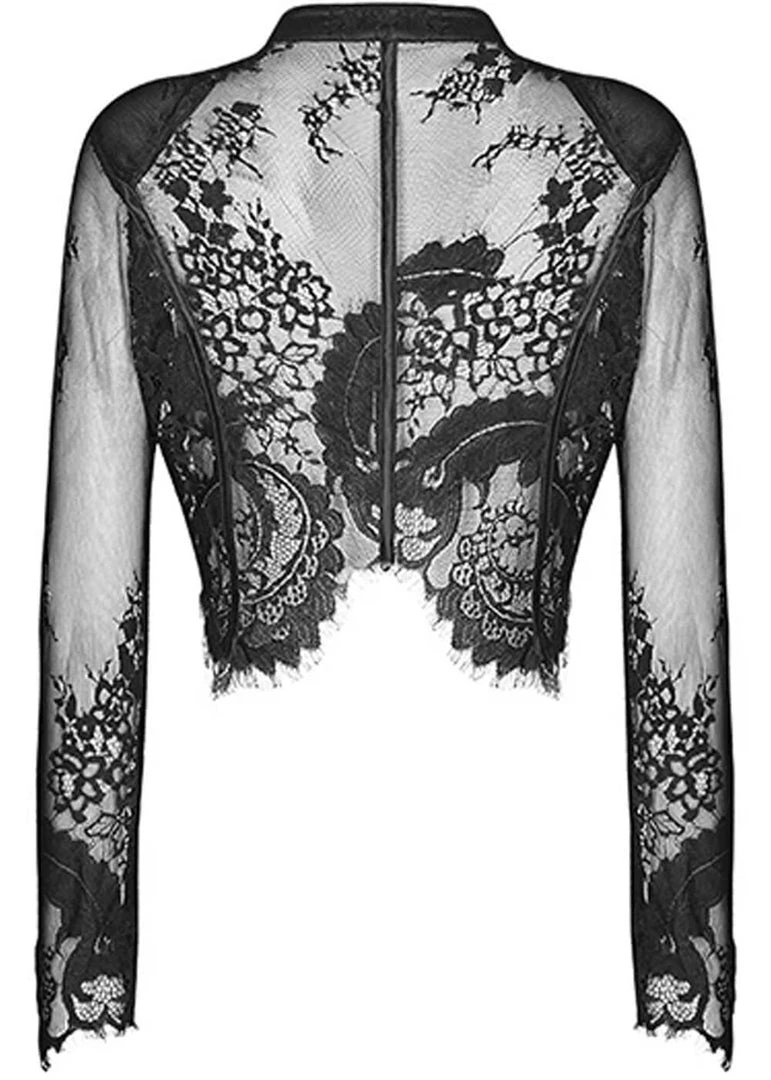 Punk Rave Coven Lace Top Black New In