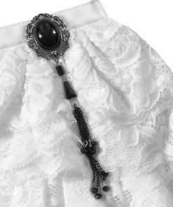 New In Punk Rave Lace Cravat White