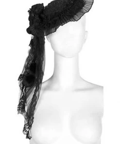 New In Punk Rave Lolita Elegance Hat Black