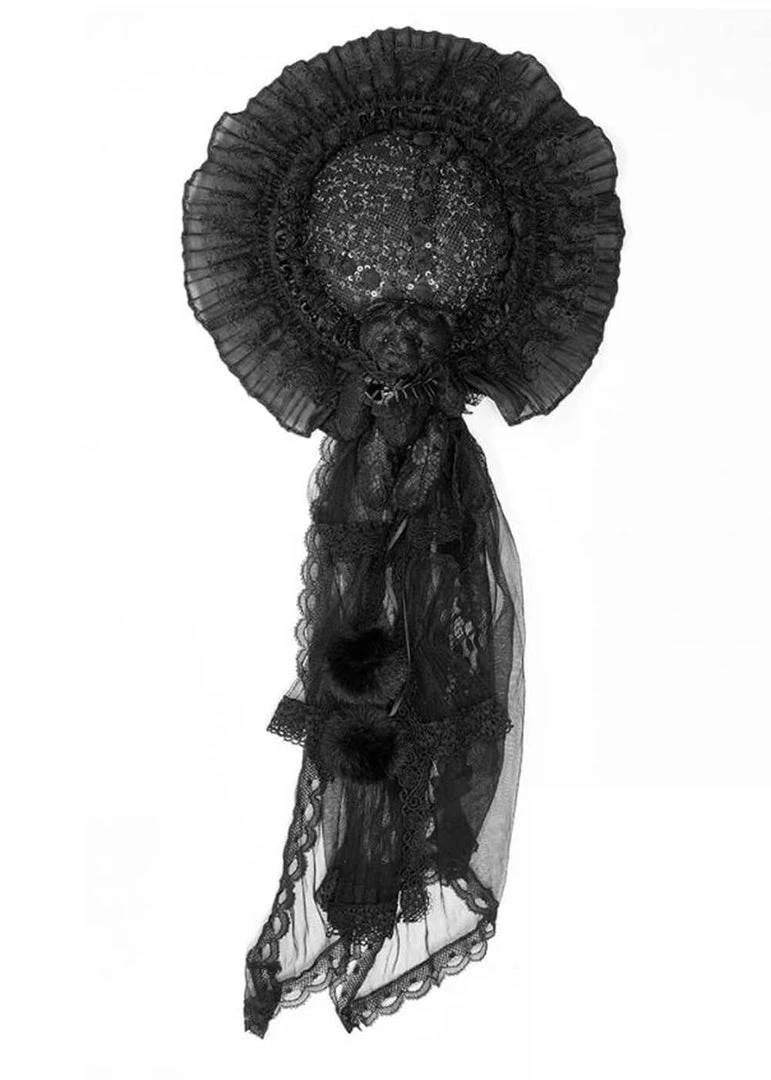 New In Punk Rave Lolita Elegance Hat Black