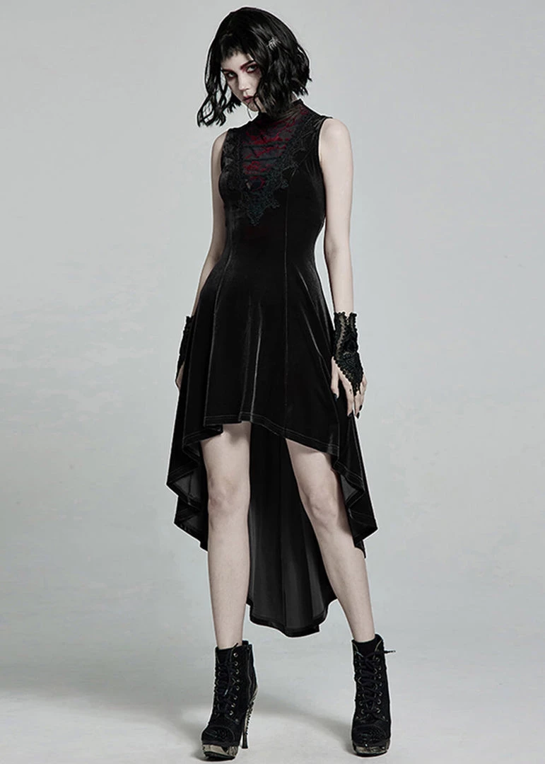 Punk Rave Aurora Velvet Dress Black