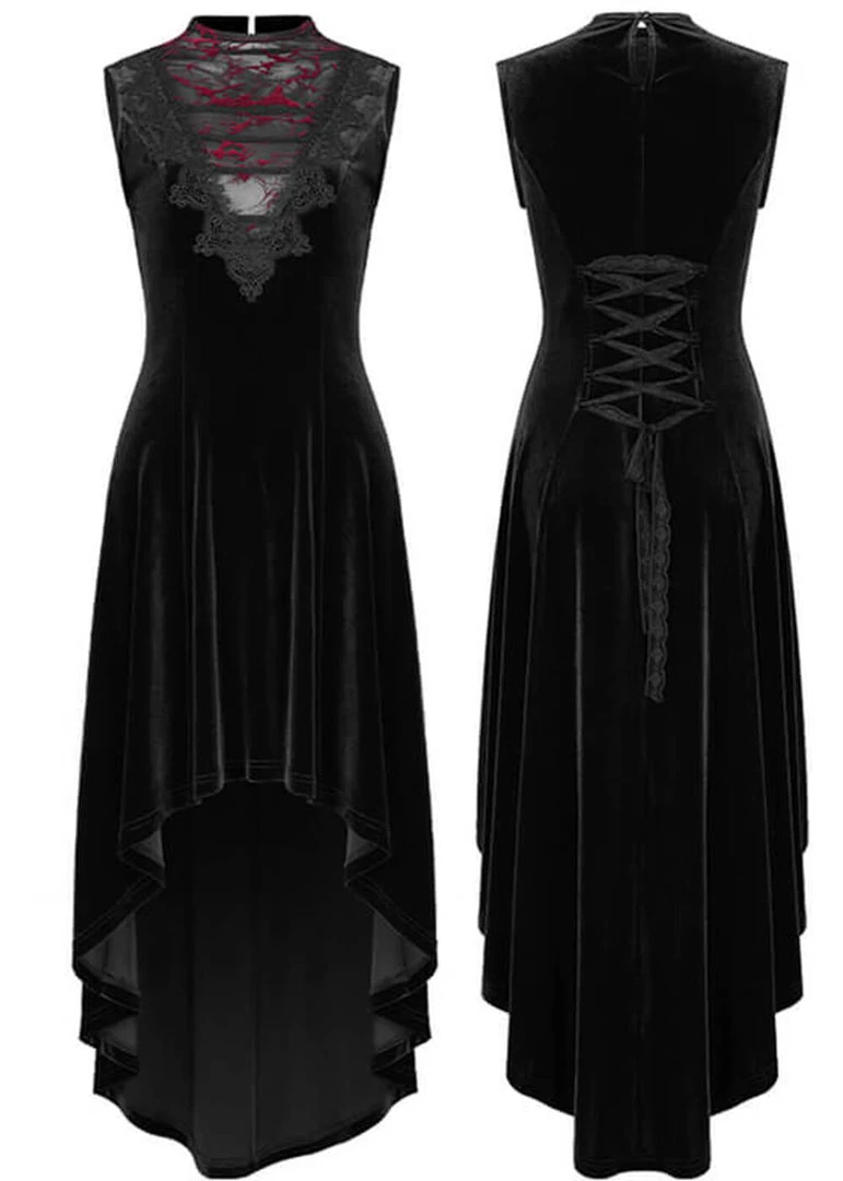 Punk Rave Aurora Velvet Dress Black