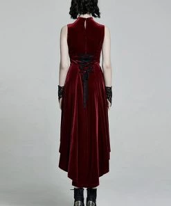 Punk Rave Aurora Velvet Dress Red New In