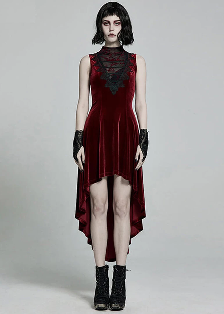 Punk Rave Aurora Velvet Dress Red New In