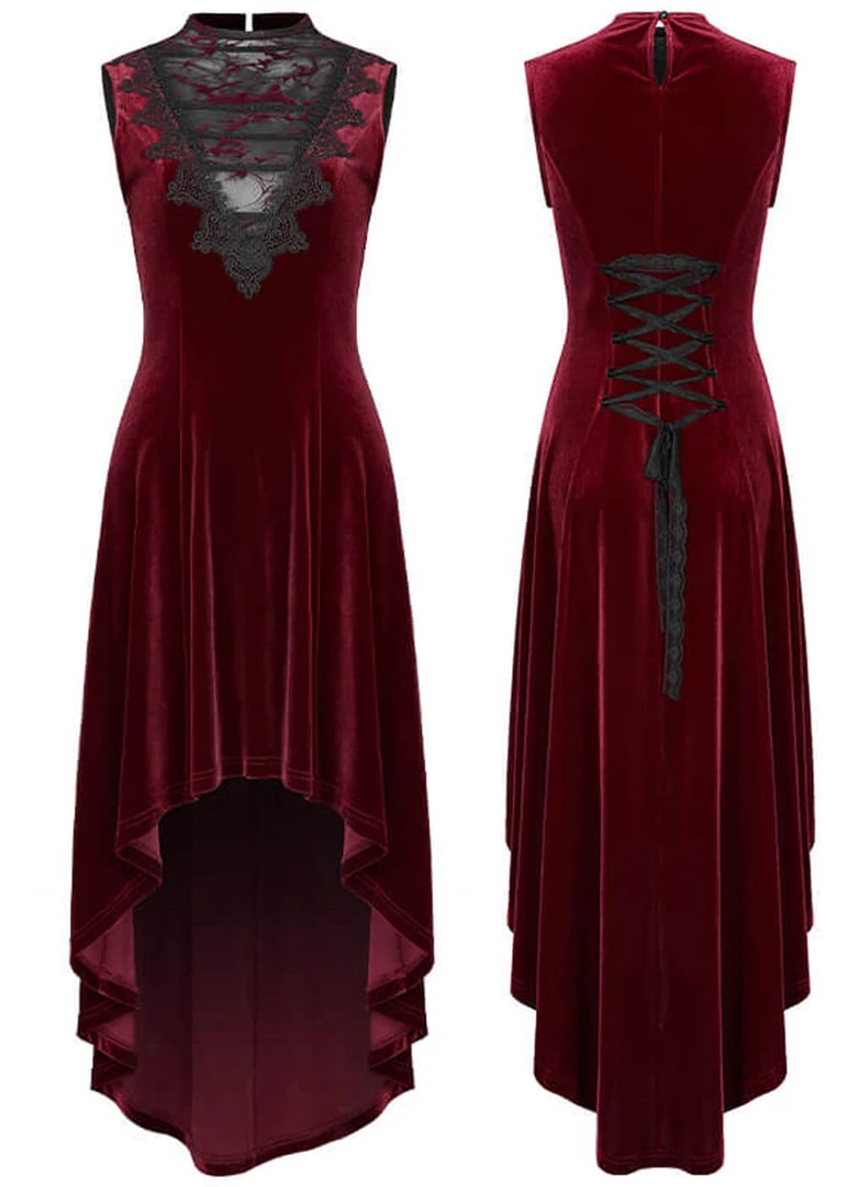Punk Rave Aurora Velvet Dress Red New In