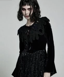 Punk Rave Hallow Lace Collar Black