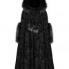 New In Punk Rave Snowfall Cloak Cape Black