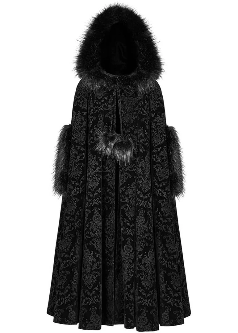 New In Punk Rave Snowfall Cloak Cape Black
