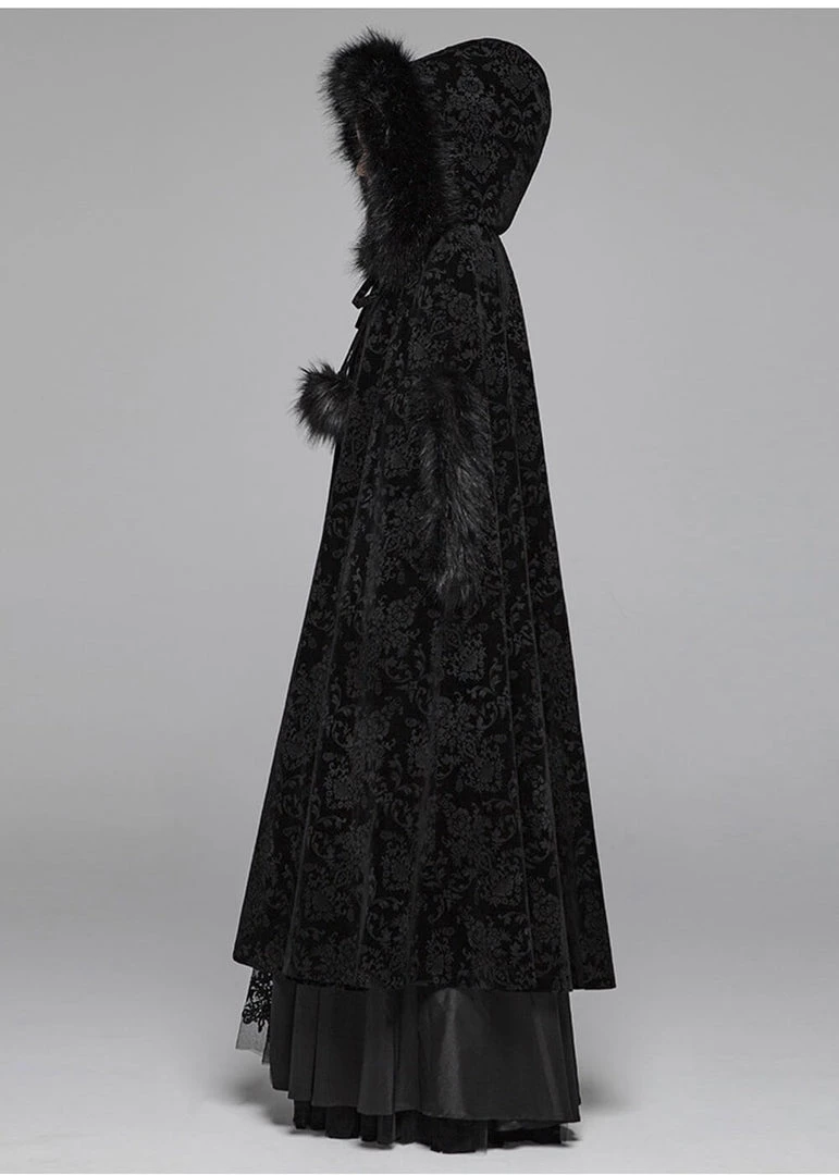 New In Punk Rave Snowfall Cloak Cape Black