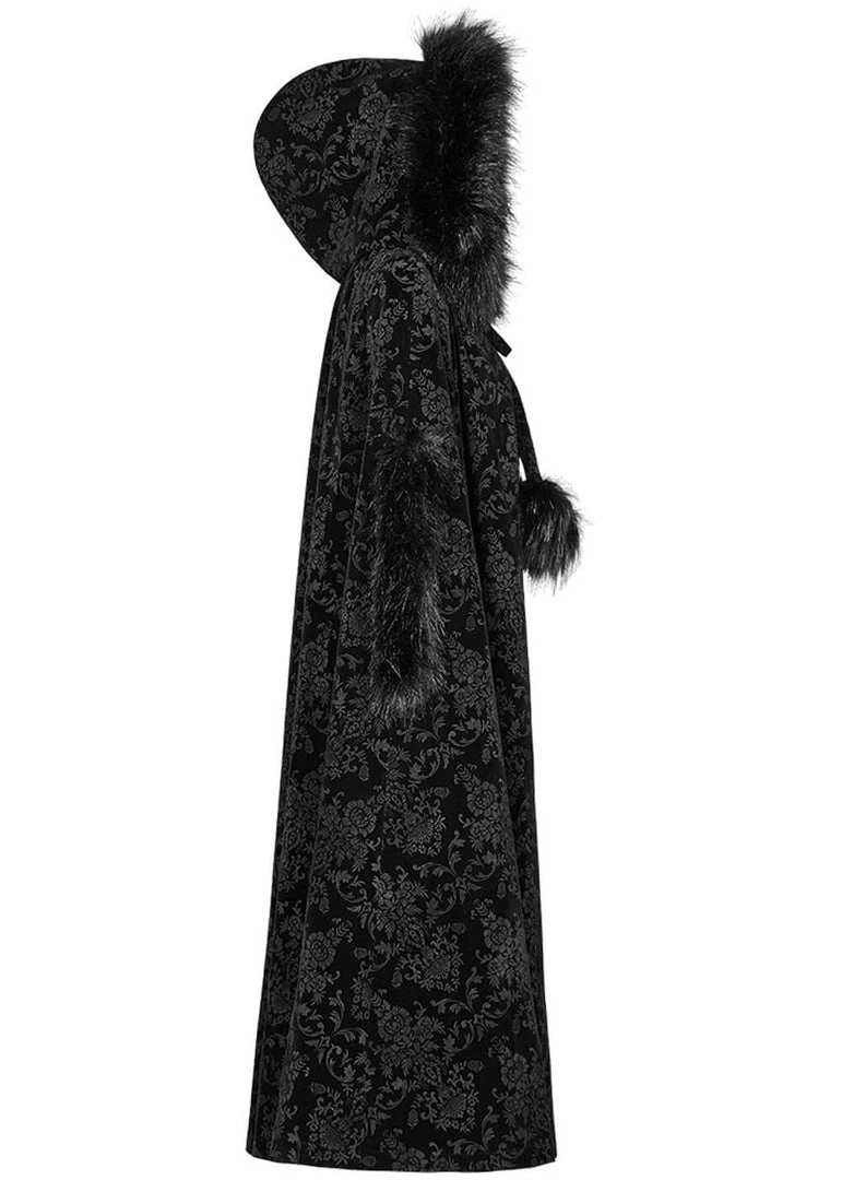 New In Punk Rave Snowfall Cloak Cape Black