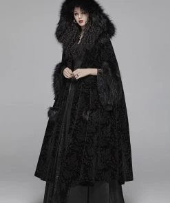 New In Punk Rave Snowfall Cloak Cape Black
