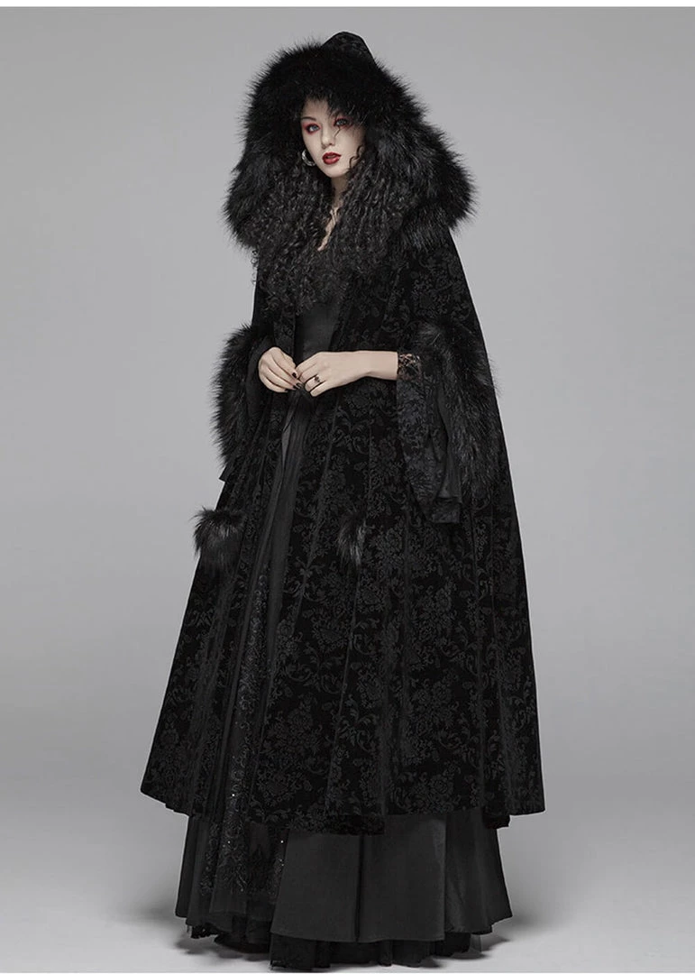 New In Punk Rave Snowfall Cloak Cape Black