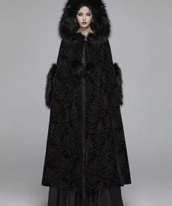 New In Punk Rave Snowfall Cloak Cape Black