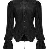 Punk Rave The Manor Velvet Blouse Black New In