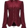 New In Punk Rave The Manor Velvet Blouse Red