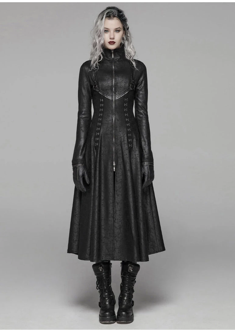 New In Punk Rave Underworld Coat Black