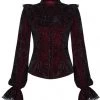 New In Punk Rave Luxuria Velvet Blouse Red