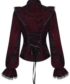 New In Punk Rave Luxuria Velvet Blouse Red