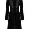 New In Punk Rave Selene Velvet Coat Black
