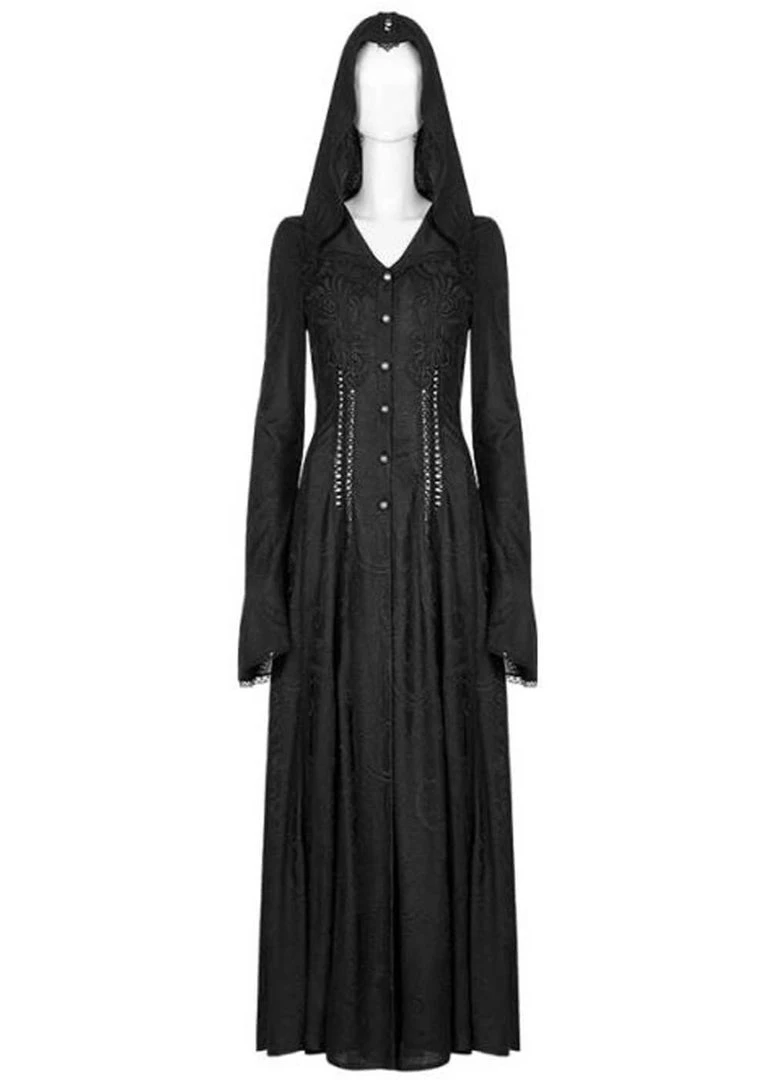 New In Punk Rave Sense Of Mystery Dress Coat Black