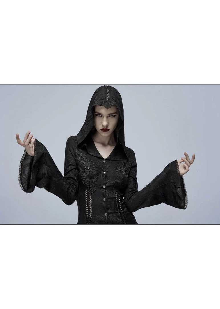 New In Punk Rave Sense Of Mystery Dress Coat Black