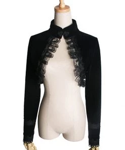 New In Punk Rave Romantic Velvet Bolero Black