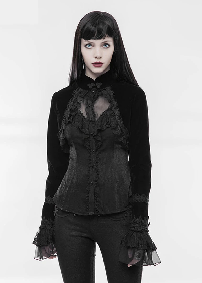 New In Punk Rave Romantic Velvet Bolero Black
