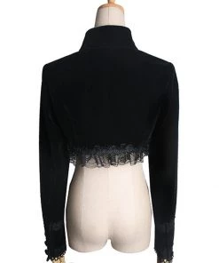 New In Punk Rave Romantic Velvet Bolero Black