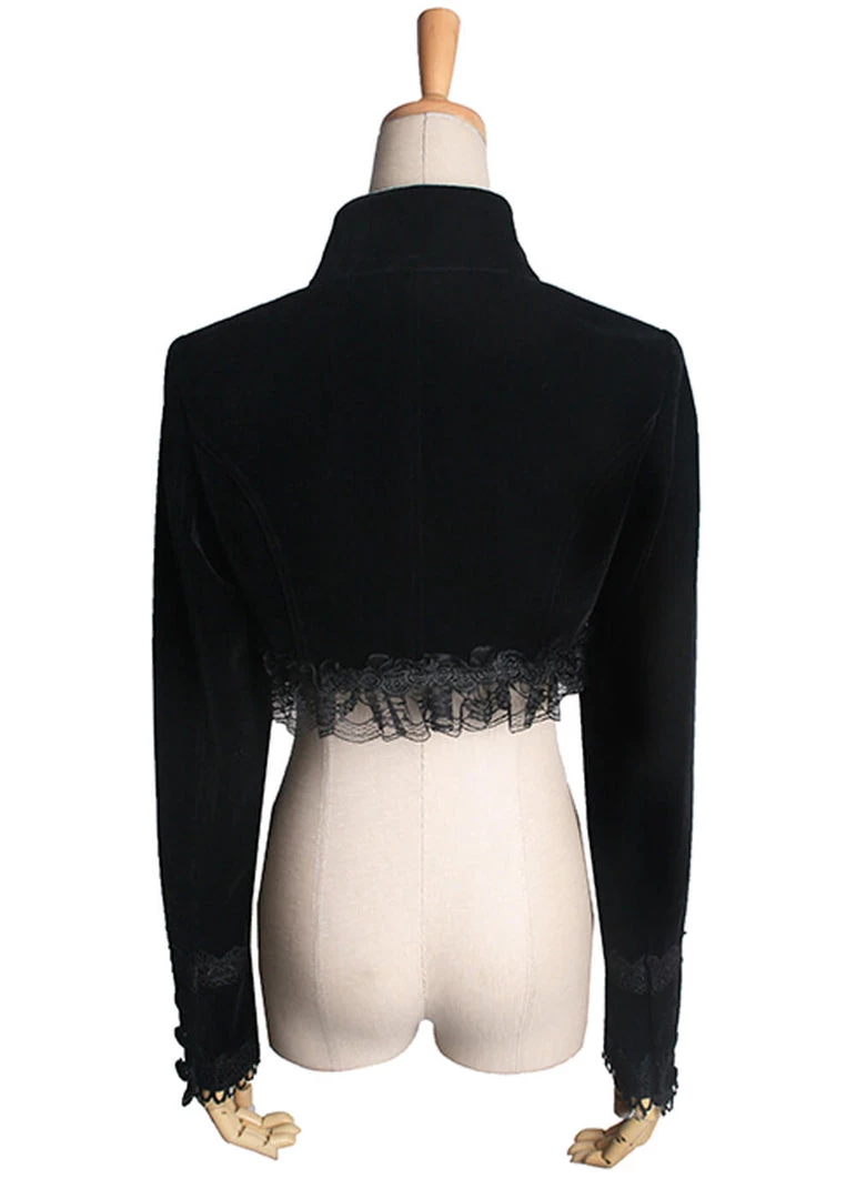 New In Punk Rave Romantic Velvet Bolero Black