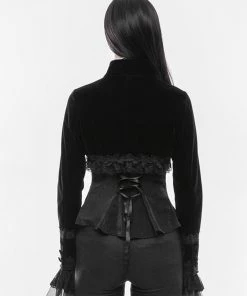 New In Punk Rave Romantic Velvet Bolero Black
