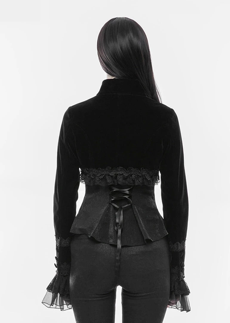 New In Punk Rave Romantic Velvet Bolero Black