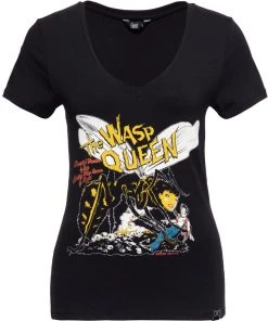 Queen Kerosin Wasp Queen 50's Girlie T-Shirt Black