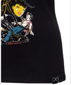 Queen Kerosin Wasp Queen 50's Girlie T-Shirt Black