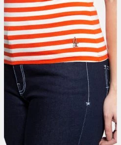 Queen Kerosin Vavavoom Stripe 50's Top Red White New In