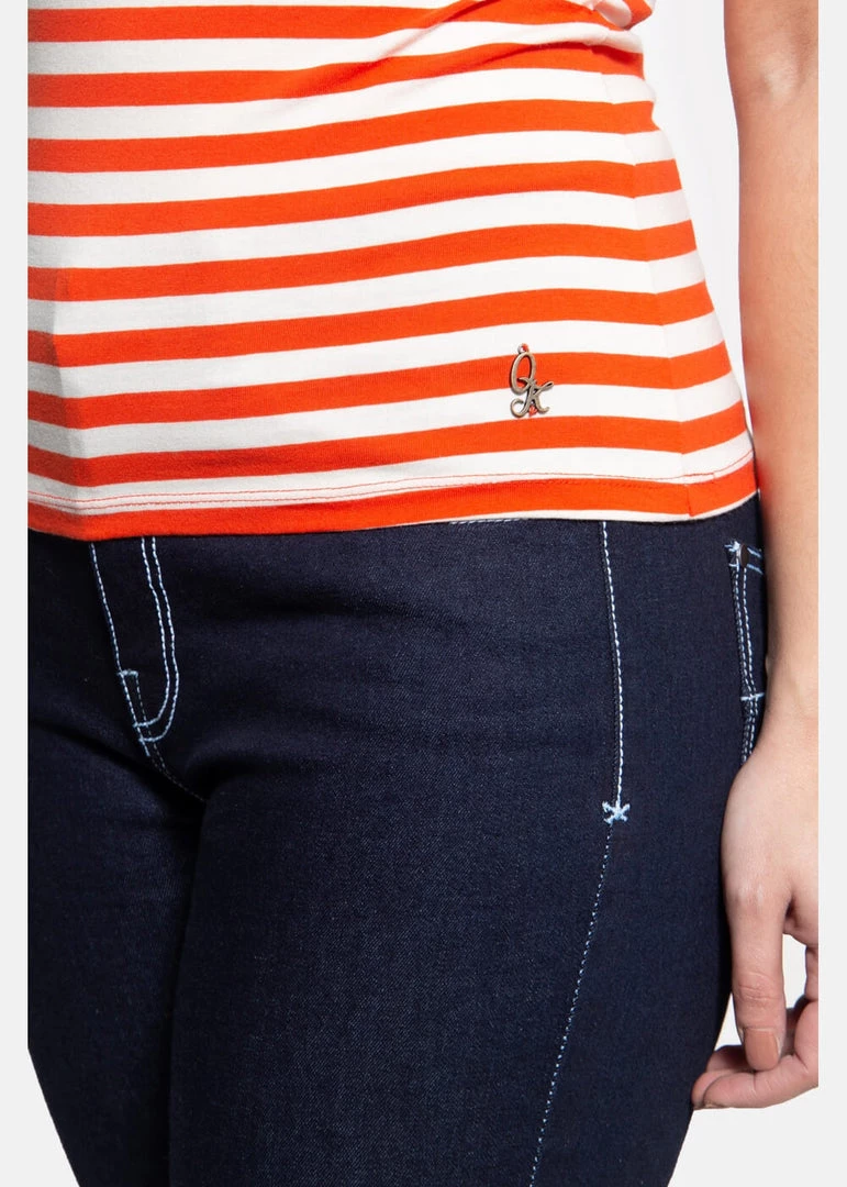 Queen Kerosin Vavavoom Stripe 50's Top Red White New In