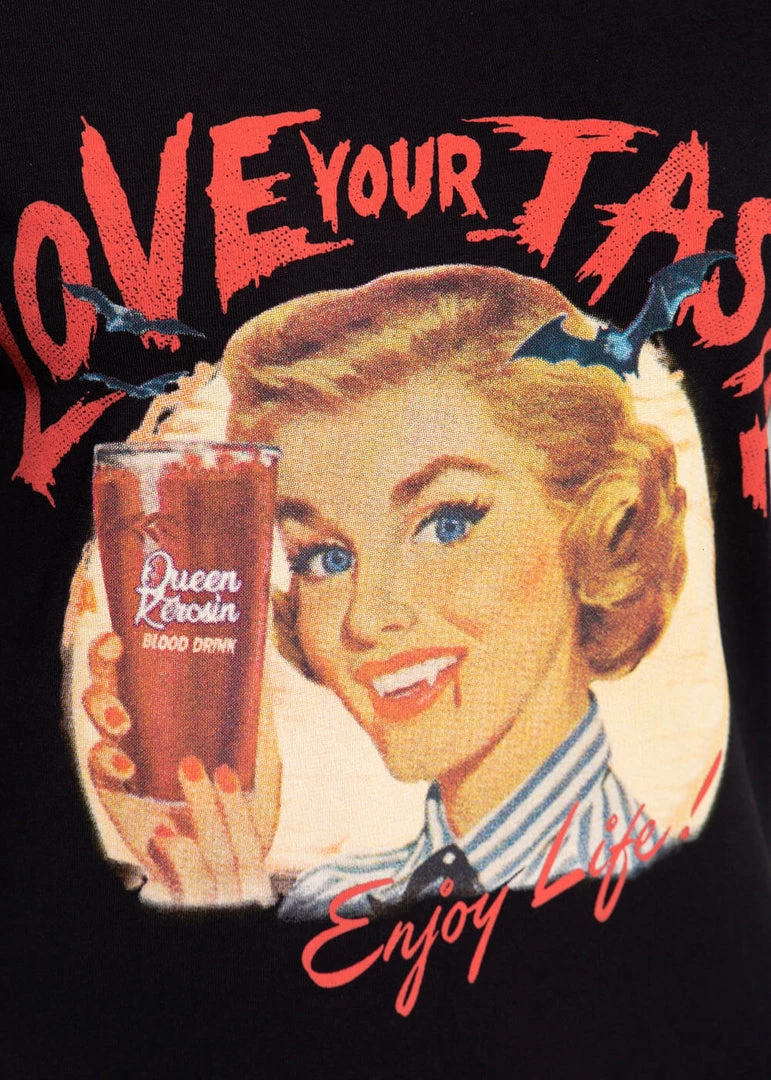 New In Queen Kerosin Blood Girly T-Shirt Black