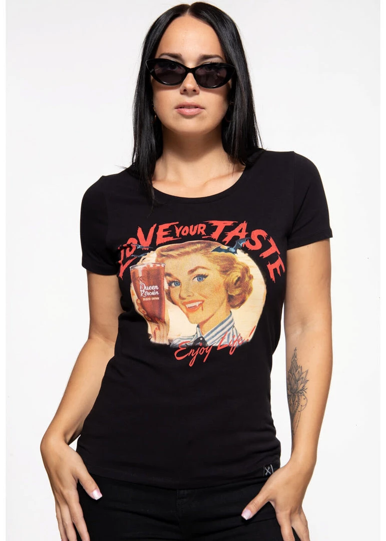 New In Queen Kerosin Blood Girly T-Shirt Black