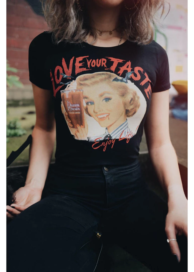 New In Queen Kerosin Blood Girly T-Shirt Black