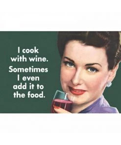 Retro Fun Magnet I Cook With Wine Multi