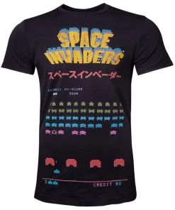 New In Retro Games Mens Space Invaders Level T-Shirt Black