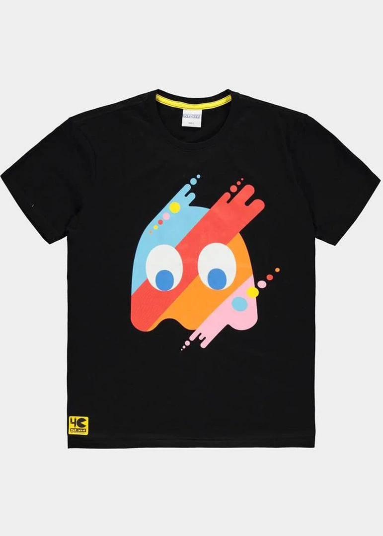 New In Retro Games Mens Pac-Man Ghost T-Shirt Black