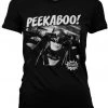 Retro Movies Batman Peekaboo Girly T-Shirt Black