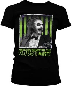 Retro Movies Beetlejuice Ghost With The Most Girly T-Shirt Black New In