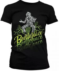 New In Retro Movies Beetlejuice Girly T-Shirt Black