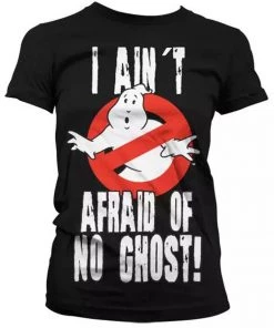 Retro Movies Ghostbusters I Ain't Afraid Girly T-Shirt Black New In